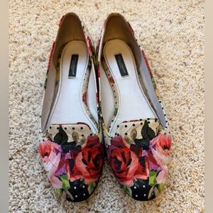 Dolce & Gabbana Red and Pink Floral Flats